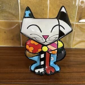 Romero Britto Sam Cat Figurine 2009 Giftcraft 437 / 4000 6''